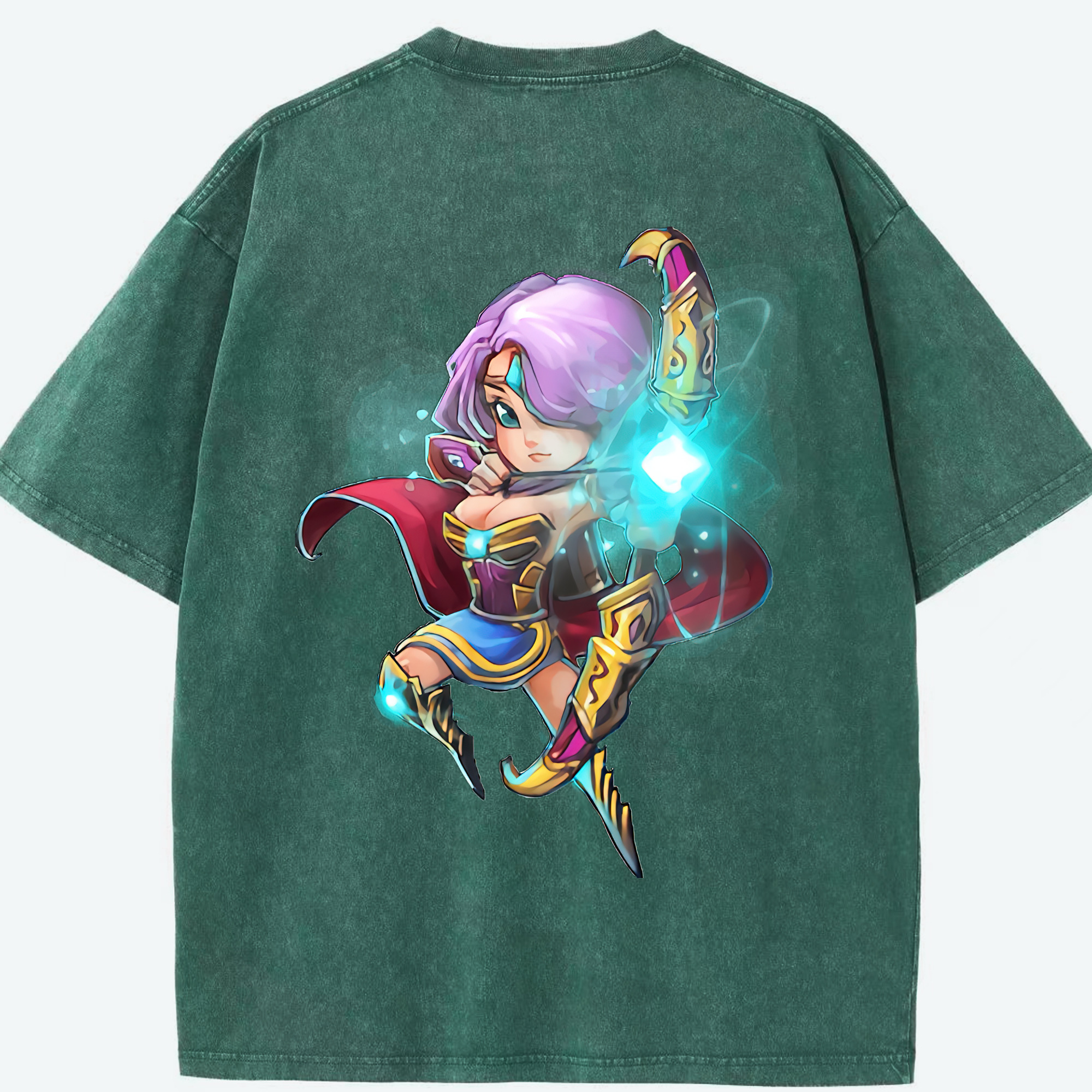 リーグ・オブ・レジェンド League of Legends LOL 綿100% ヴィンテージ風 半袖Tシャツ（背面プリント）